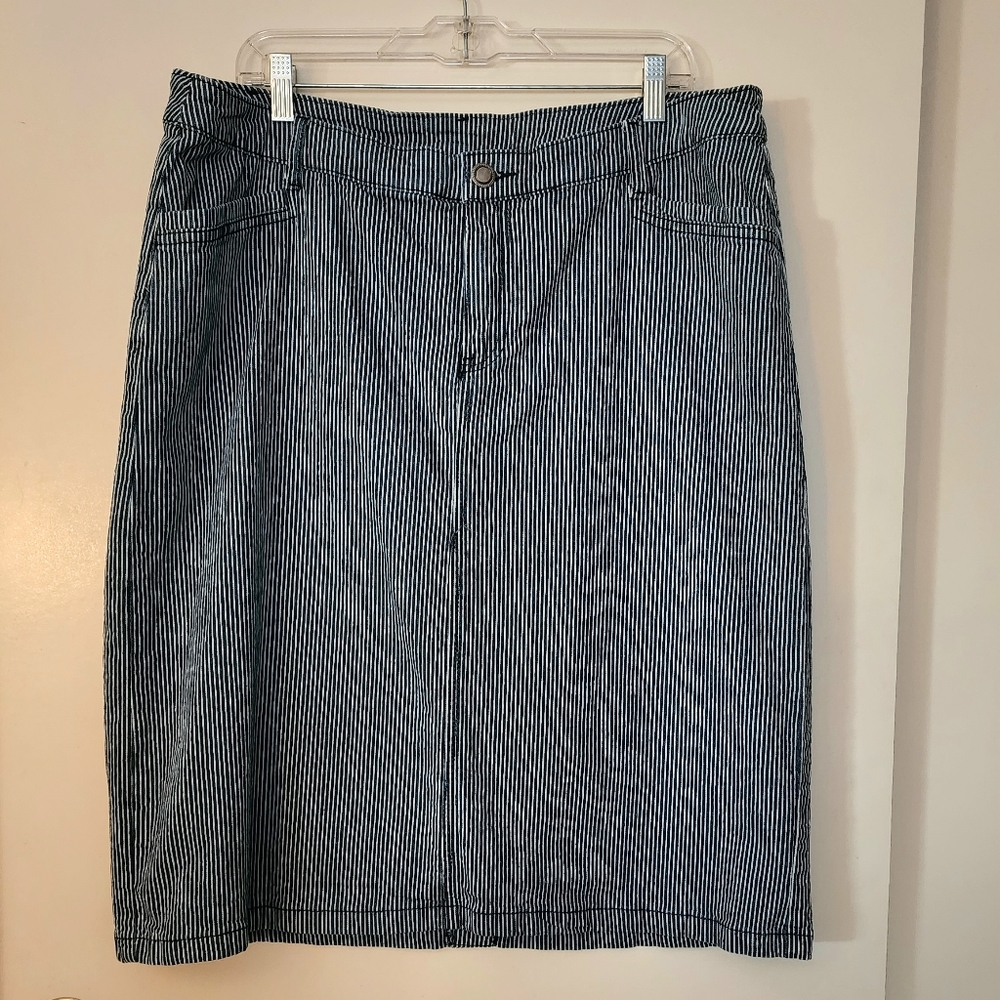 Striped Denim Skirt
